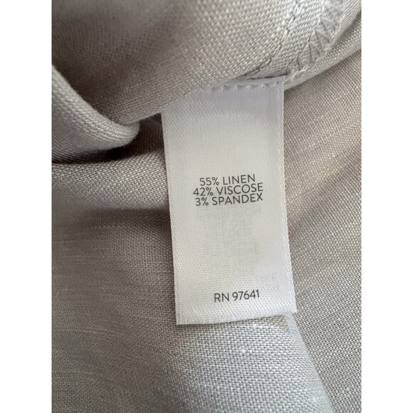 J JILL Stretch Trouser Crop Pants Linen Viscose L Tall Gray Career Minimalist - Picture 8 of 11